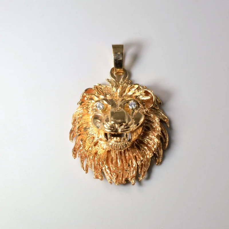 cubic zirconia tennis necklace Diamond Eyed Lion Pendant | 0.15ctw |