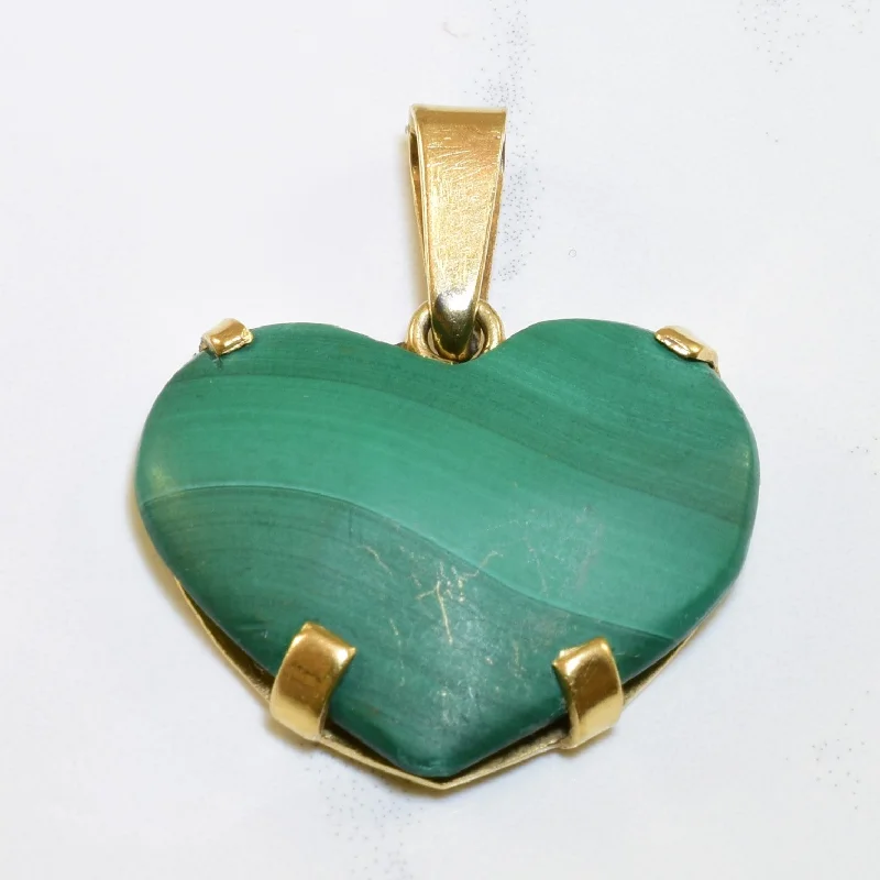 birthstone necklace for mom Malachite Heart Pendant | 20.0ct |