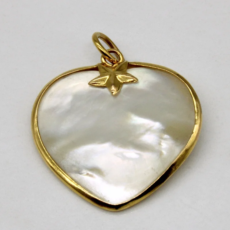 crystal drop earrings elegant Mother of Pearl Heart Pedant | 17.00ct |