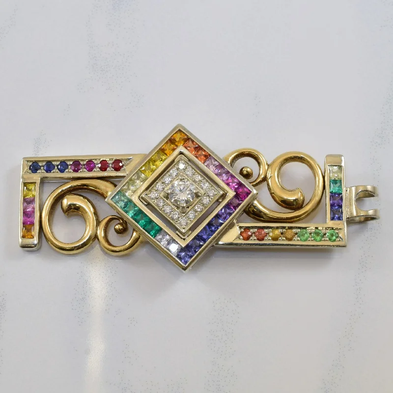 custom initial pendant necklace Multi Gem Geometric Pendant | 2.13ctw |
