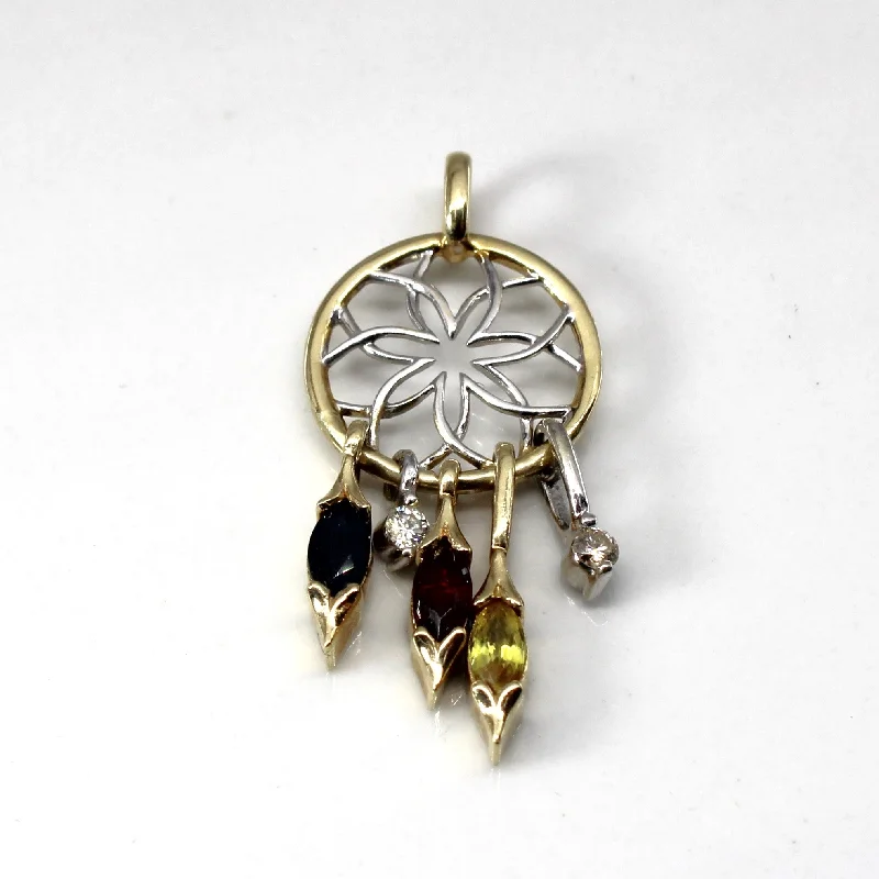 Multi Gemstone Dream Catcher Pendant | 0.36ctw | 0.06ctw |