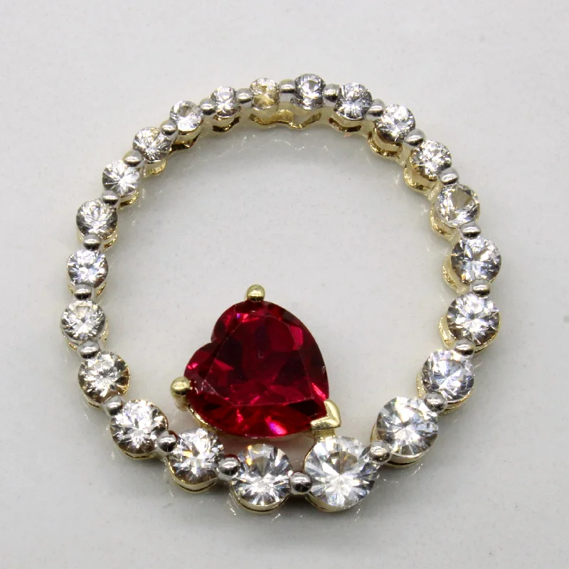 luxury diamond anniversary band Multi Synthetic Gemstone Heart Pendant | 3.28ctw |