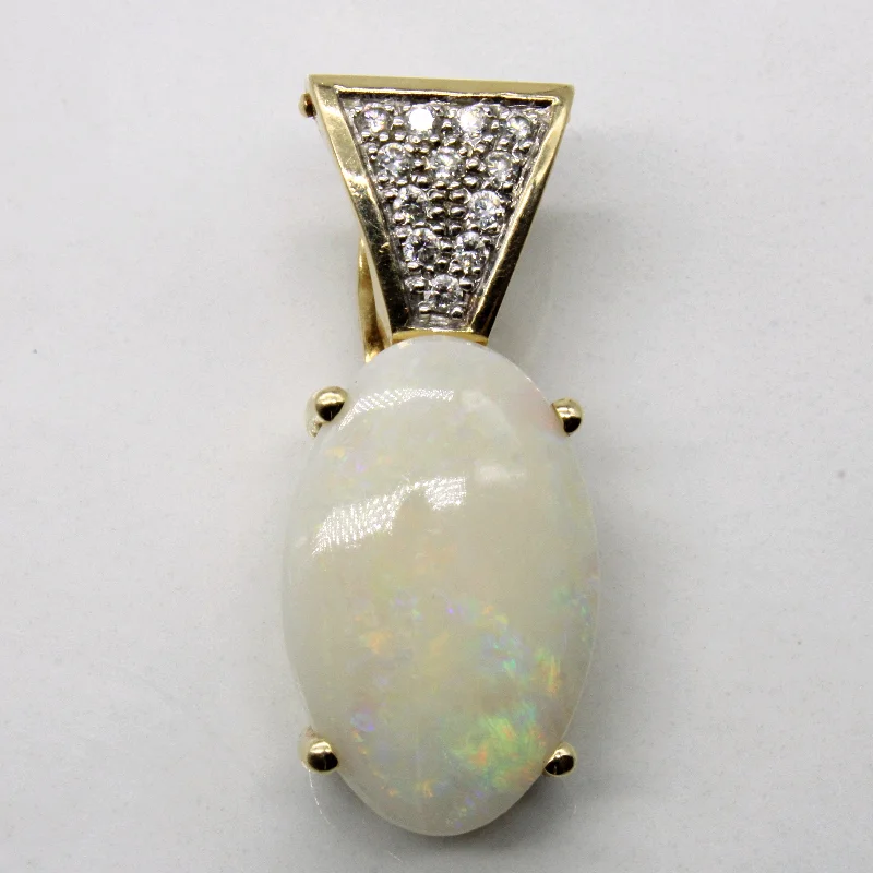 vintage sapphire engagement ring Opal & Diamond Drop Pendant | 5.25ct, 0.15ctw |