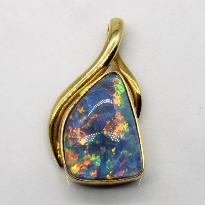 sapphire engagement ring halo Opal Triplet Pendant | 4.10ctw |