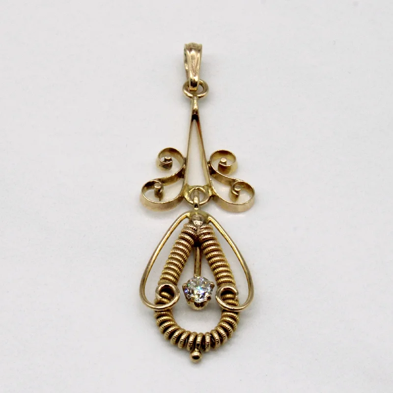 handcrafted beaded hoop earrings Ornate Diamond Drop Pendant | 0.09ct |