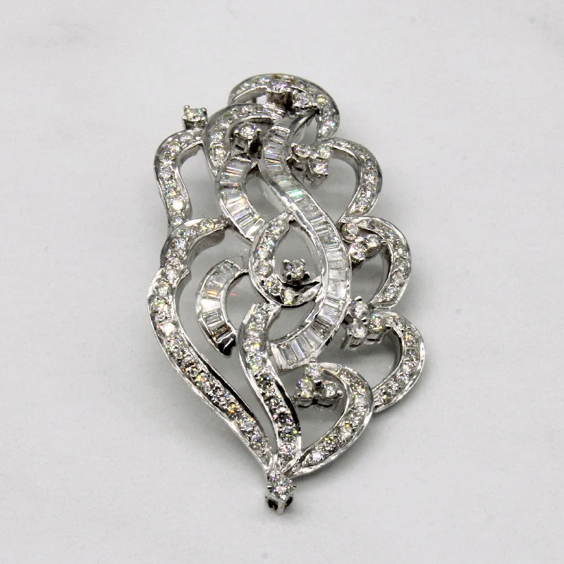 vintage gold engagement ring Ornate Diamond Pendant | 2.50ctw |