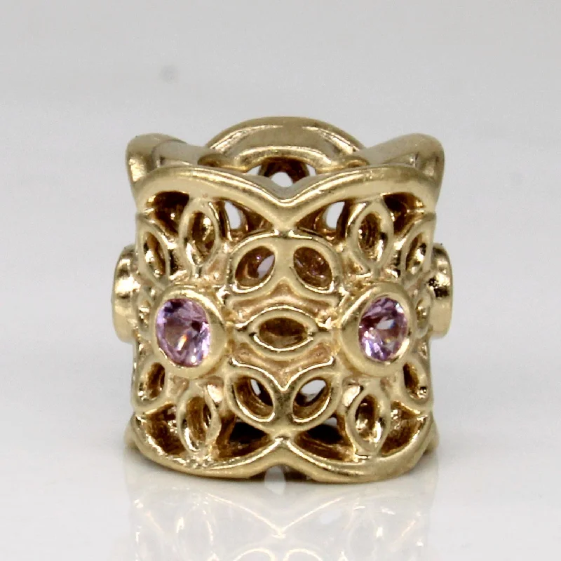 silver lotus flower earrings Pandora' Pink Sapphire Charm | 0.10ctw |