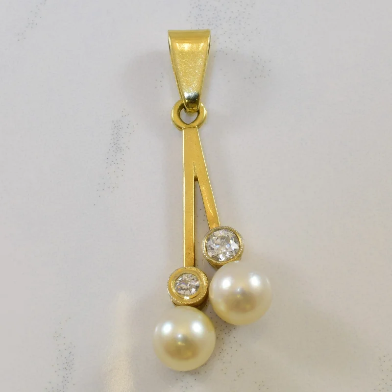 minimalist crystal quartz ring Pearl & Diamond Drop Pendant | 3.20ctw, 0.16ctw |