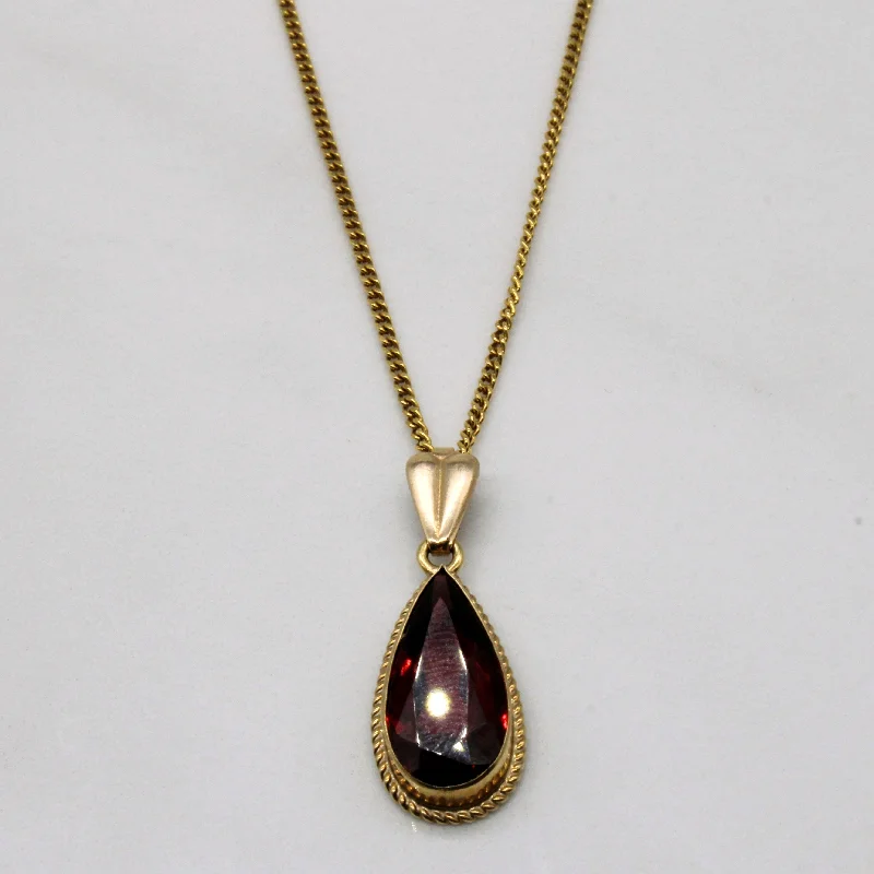 dainty opal nose ring 1979 Hallmarked Pear Cut Garnet Drop Pendant & Necklace | 2.95ct | 18" |