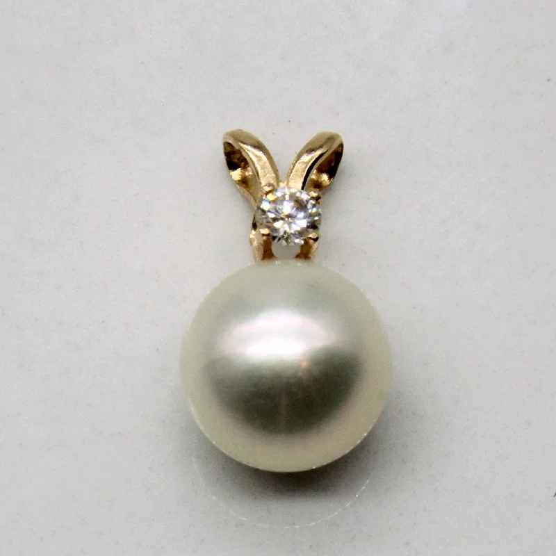 gemstone stacking rings colorful Pearl & Diamond Pendant | 0.05ct |