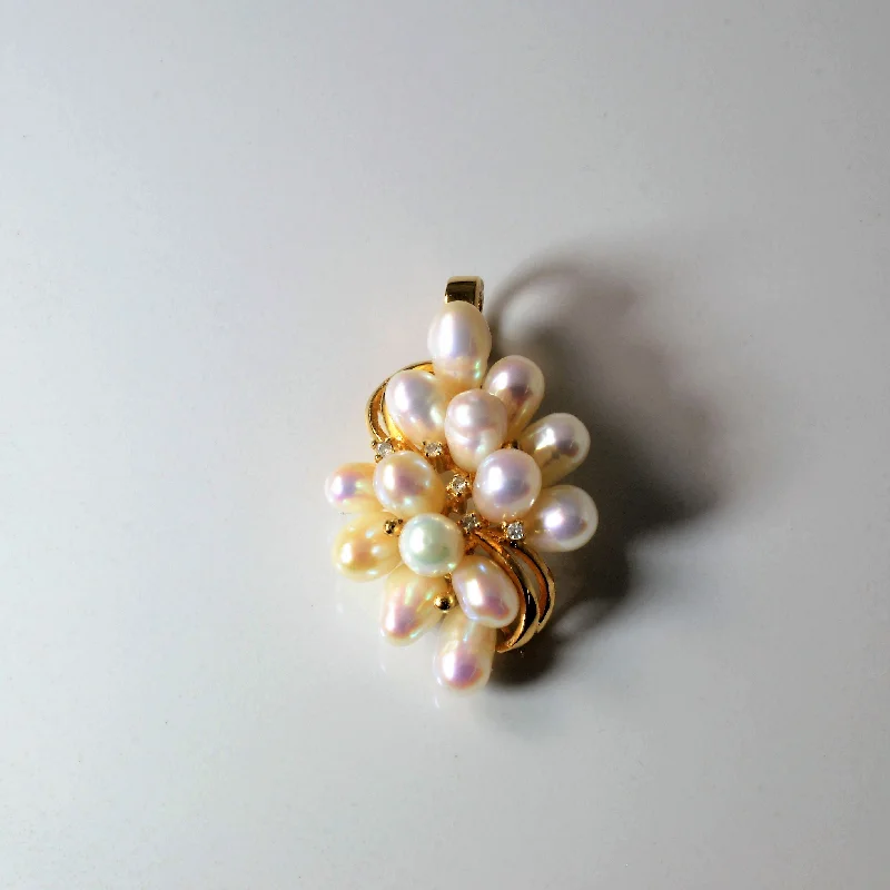 dainty sapphire gemstone bracelet Pearl Cluster Pendant | 0.05ctw |