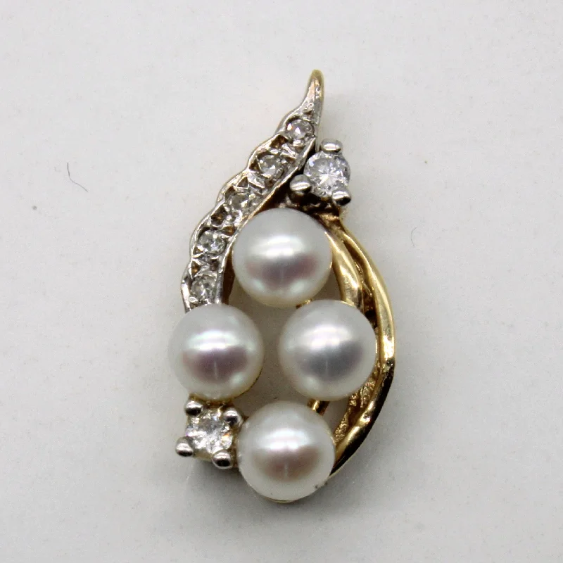 wedding anniversary diamond ring Pearl & Diamond Pendant | 0.06ctw |