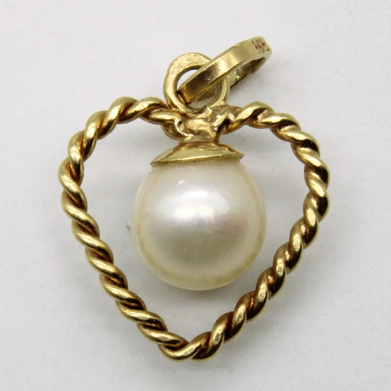 simple crystal pendant necklace Pearl Heart Pendant | 8.50mm |