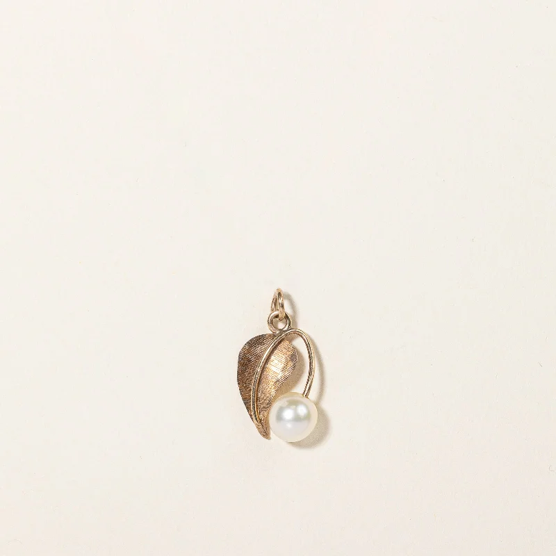 men’s tungsten wedding ring Pearl Leaf Pendant