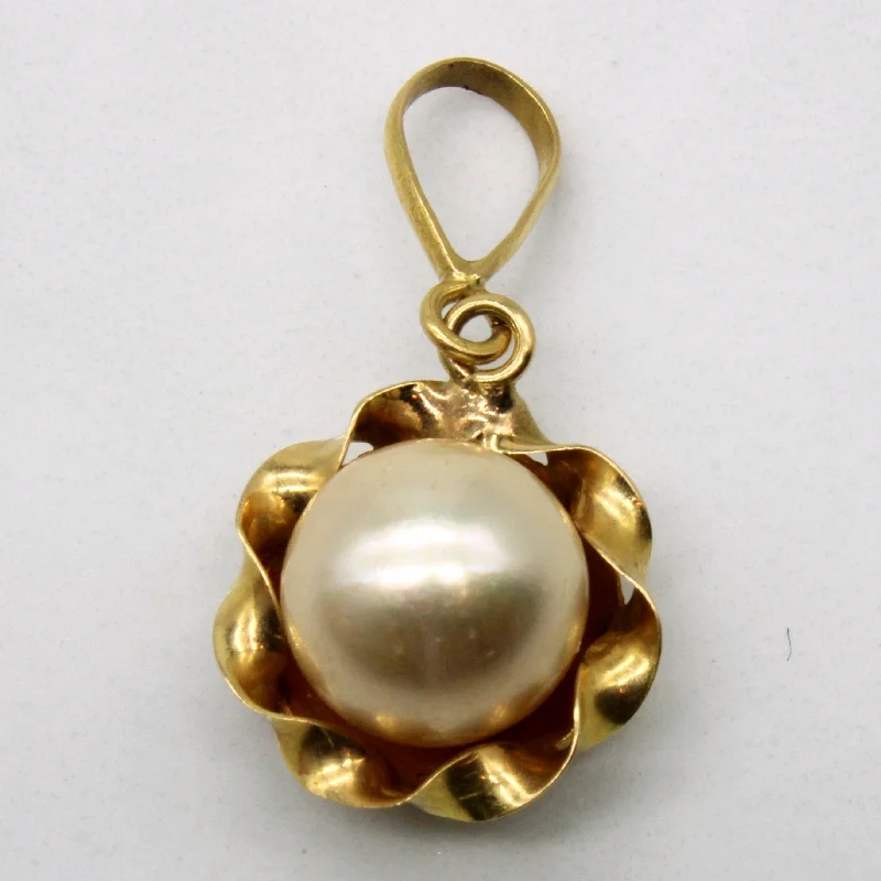 minimalist birthstone bangle Pearl Pendant | 9.50mm |