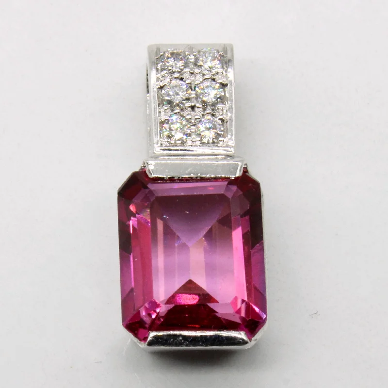 simple gold hoop earrings Pink Topaz & Diamond Pendant | 4.70ct, 0.15ctw |