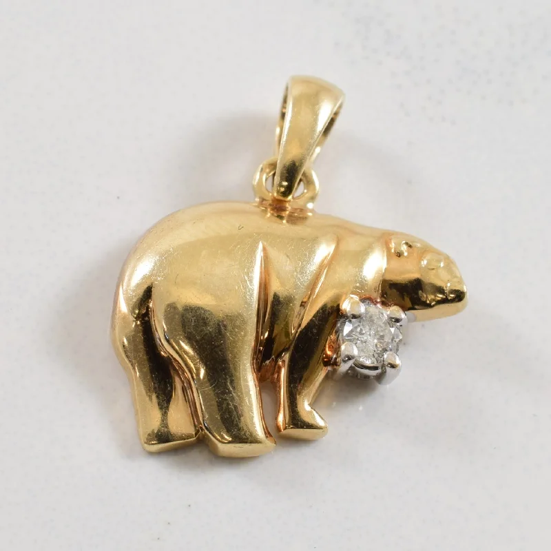 black diamond stud earrings Polar Bear Diamond Pendant | 0.04ct |