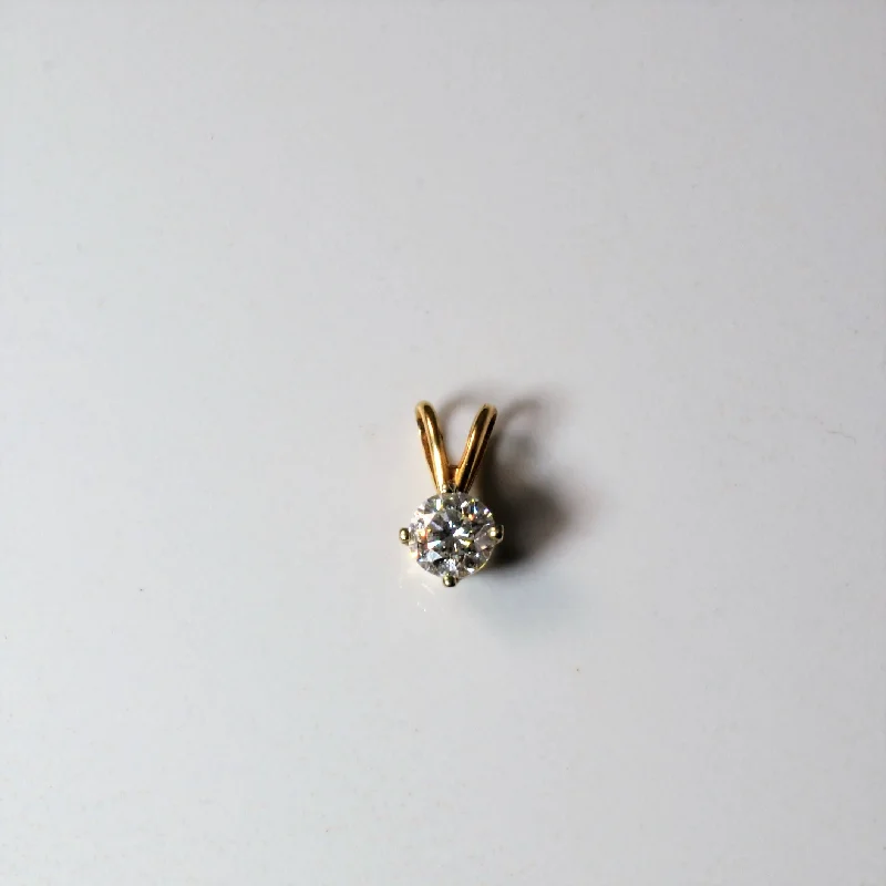 gold charm bracelet with initials Split Bail Solitaire Diamond Pendant | 0.48ct |