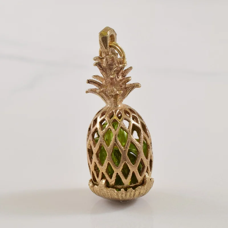 men’s tungsten wedding ring Rough Crystal Peridot Pineapple Charm | 8.00ctw |
