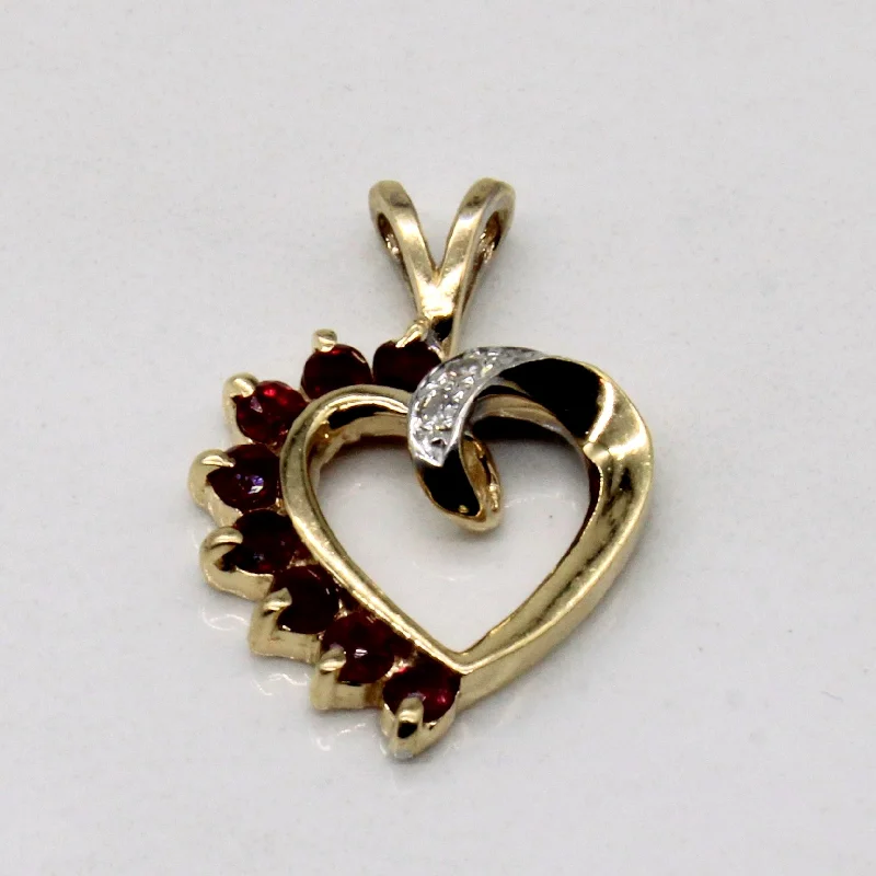 bold statement ring chunky Ruby & Diamond Heart Pendant | 0.27ctw, 0.02ctw |