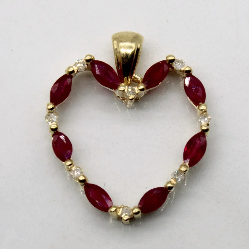 simple sapphire wedding band Ruby & Diamond Heart Pendant | 0.50ctw, 0.08ctw |