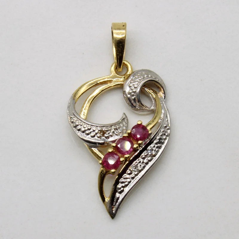 simple crescent moon ring Ruby & Diamond Pendant | 0.18ctw, 0.02ctw |