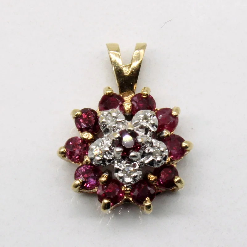 gold moonstone cocktail ring Ruby & Diamond Pendant | 0.40ctw, 0.03ctw |