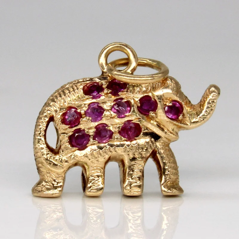 silver moon phase pendant Ruby Elephant Pendant | 0.40ctw |