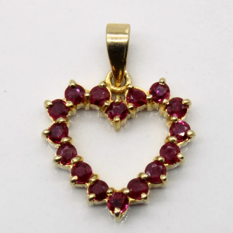 vintage diamond pendant necklace Ruby Heart Pendant | 0.48ctw |