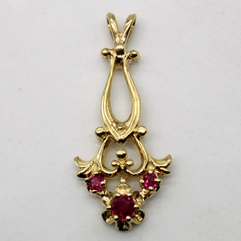 sparkling diamond drop earrings Ruby Ornate Pendant | 0.10ctw |
