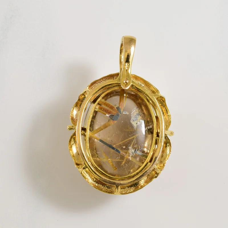 personalized initial ring stackable Rutilated Quartz Pendant | 65.00ct |