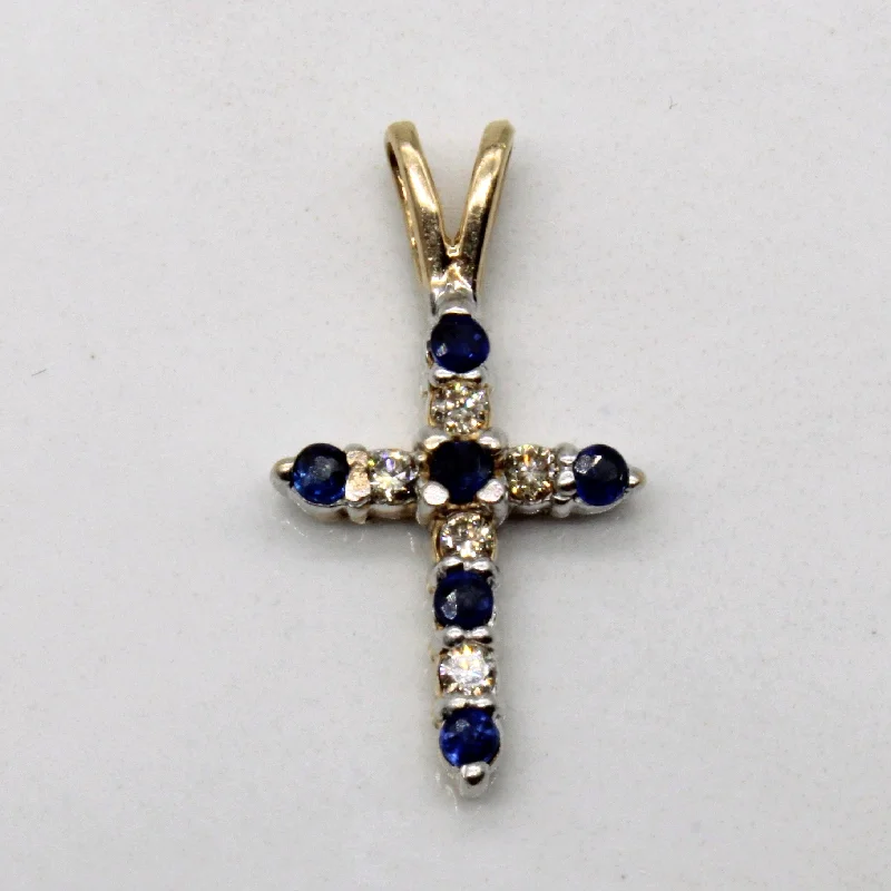 real diamond solitaire ring Sapphire & Diamond Cross Pendant | 0.09ctw, 0.06ctw |
