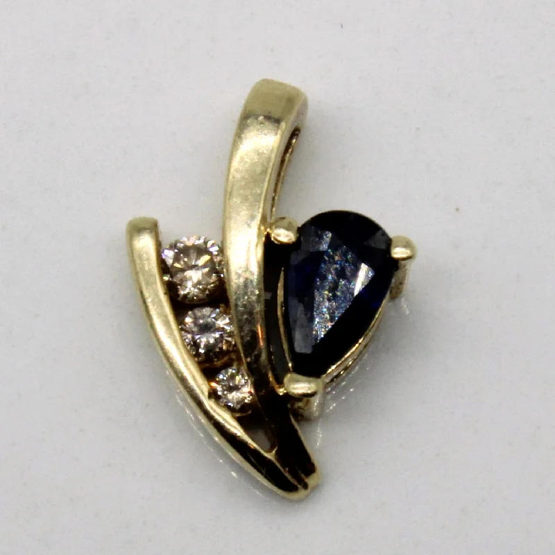 sterling silver infinity loop ring Sapphire & Diamond Pendant | 0.21ct, 0.04ctw |