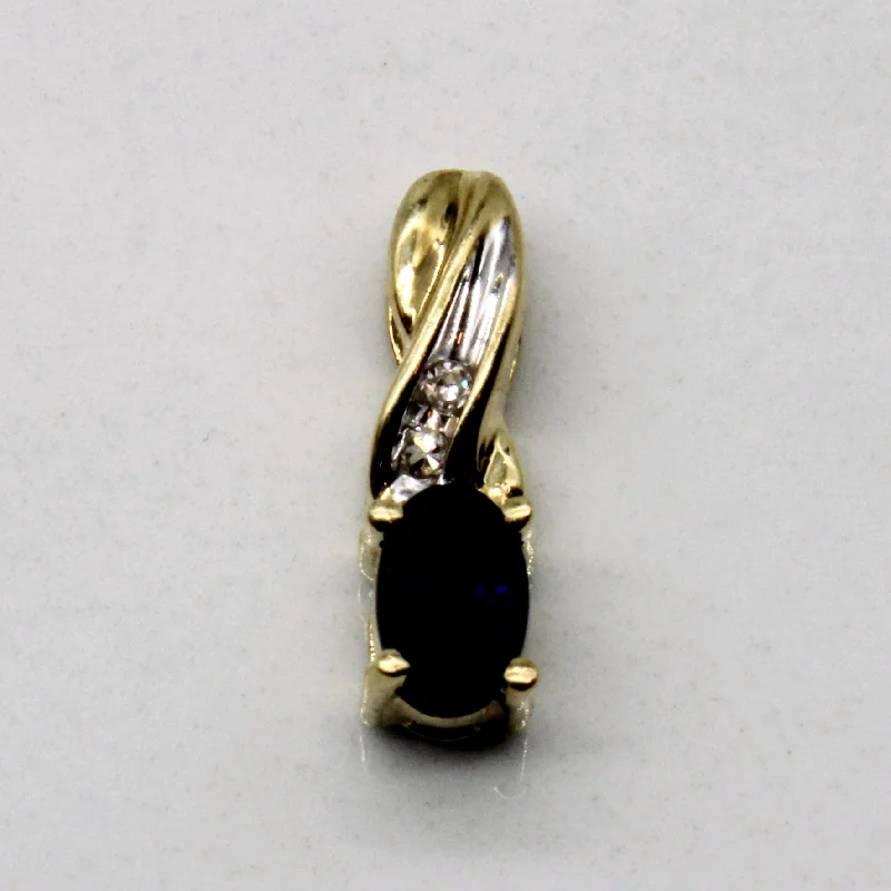 bezel set engagement ring modern Sapphire & Diamond Pendant | 0.28ct, 0.01ct |