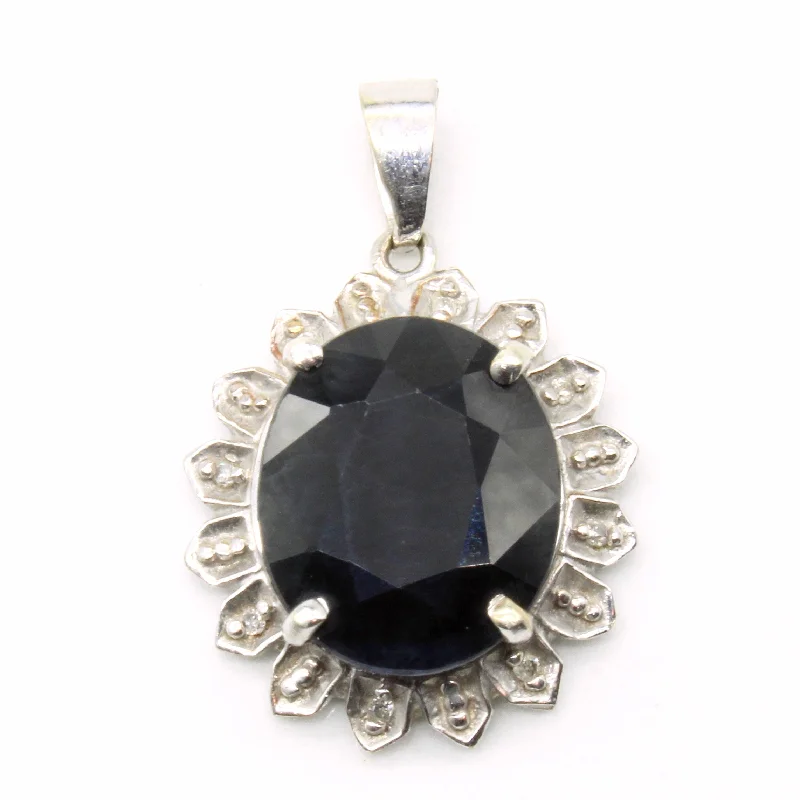 personalized couple rings Sapphire & Diamond Pendant | 4.42ct, 0.02ctw |