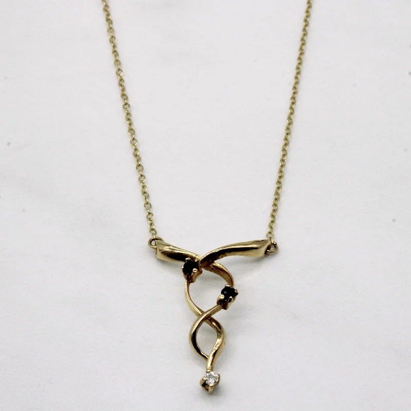 rose gold initial pendant necklace Sapphire & Diamond Twist Pendant & Necklace | 0.07ctw, 0.03ct | 16" |