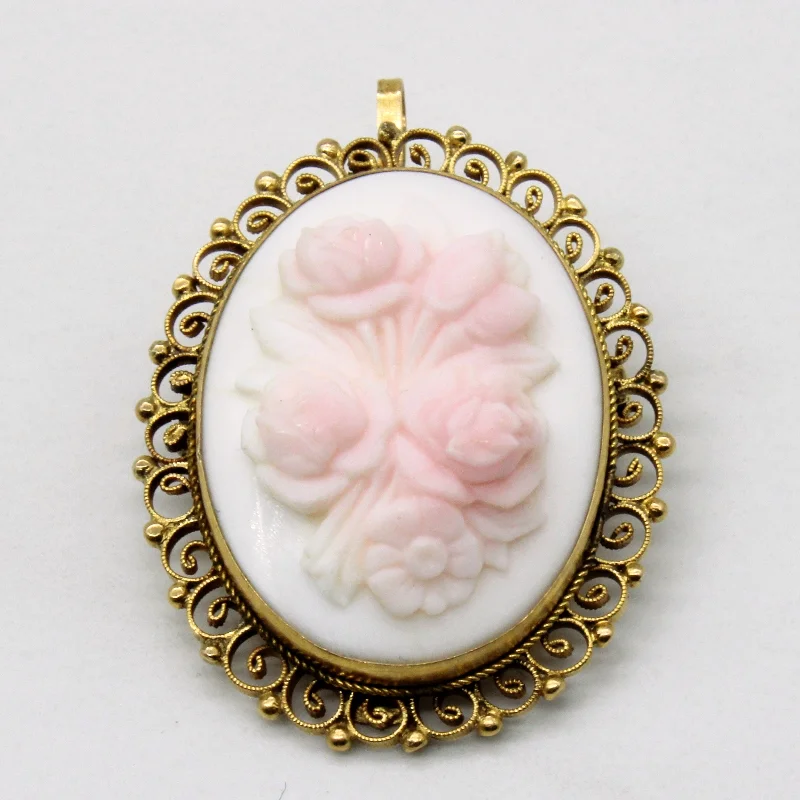 classic pearl bridal earrings Sea Shell Cameo Brooch | 23.00ct |