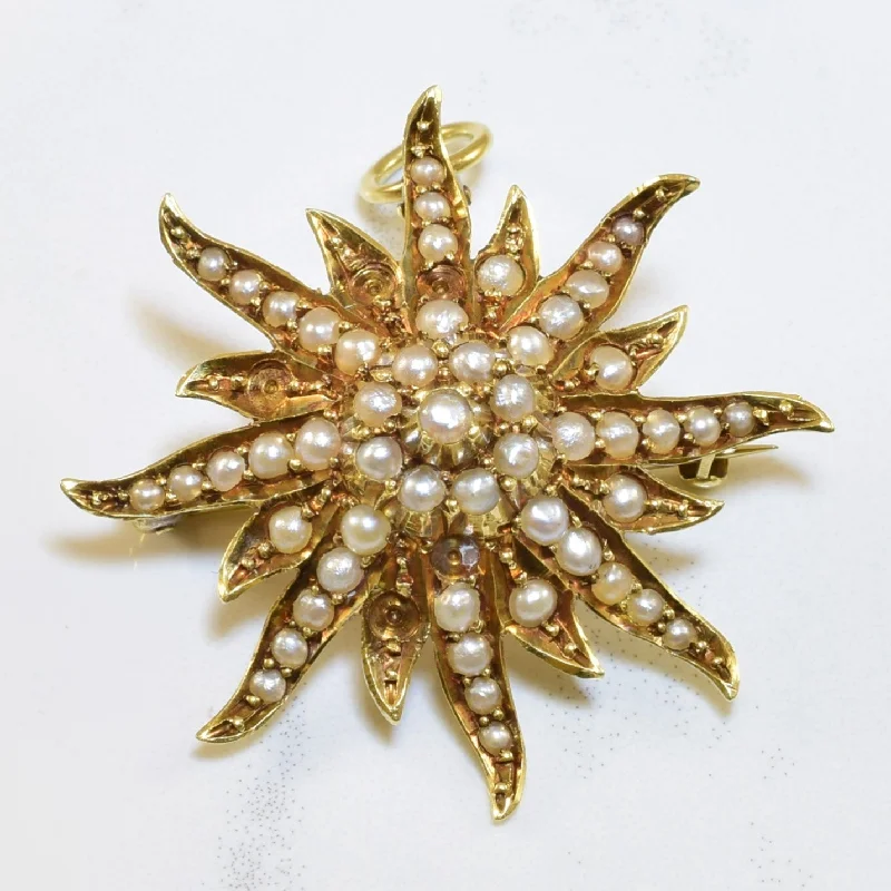 minimalist gold bracelet thin 1930s Seed Pearl Convertible Brooch/Pendant | 1.60ctw |