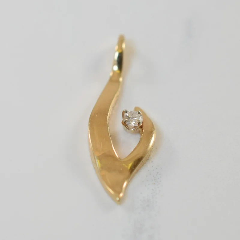 dainty pearl and diamond ring Solitaire Diamond Pendant | 0.04ct |