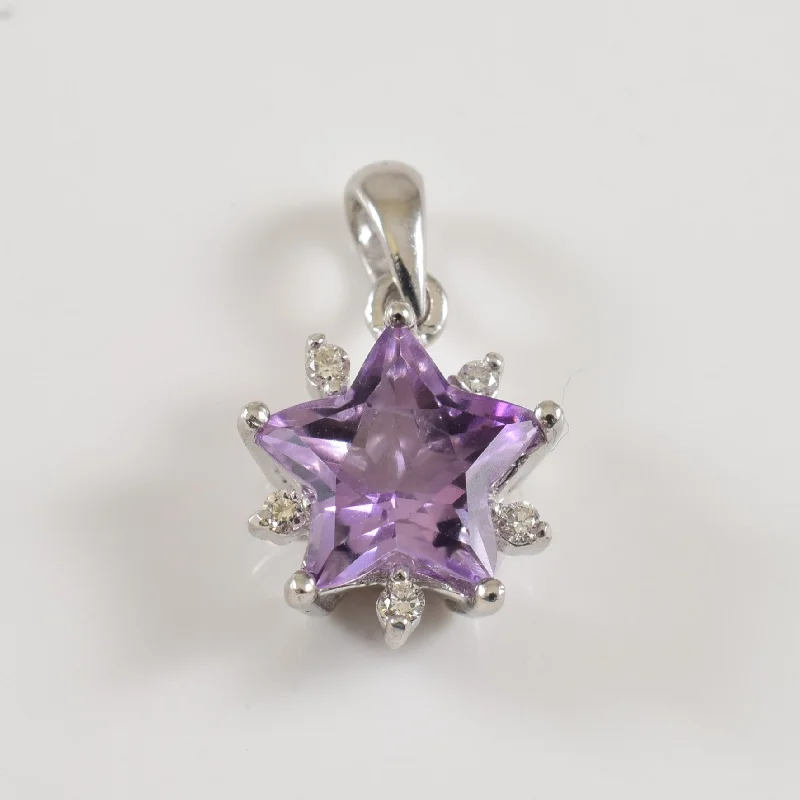 bold statement cuff bracelet Star Amethyst & Diamond Pendant | 1.20ct, 0.04ctw |