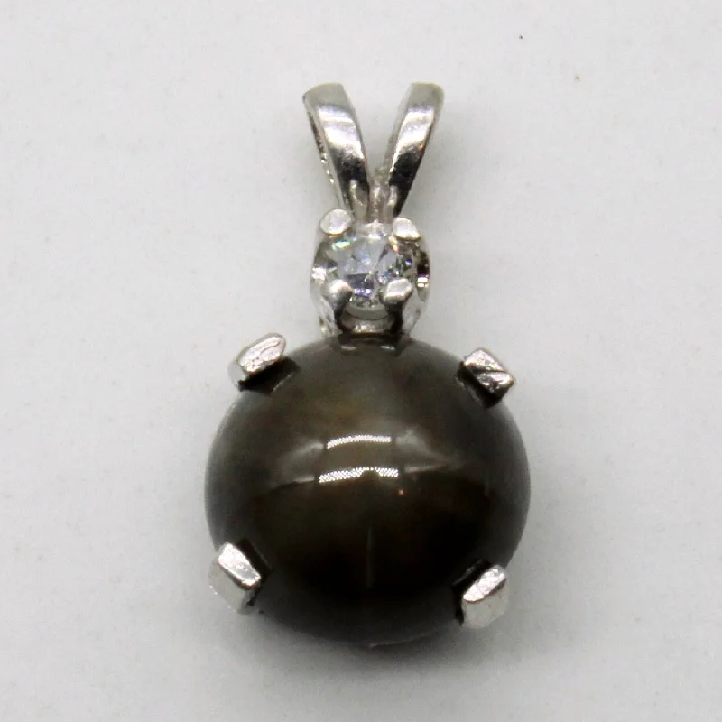 handcrafted crystal quartz ring Synthetic Brown Star Sapphire & Diamond Pendant | 1.95ct, 0.02ct |