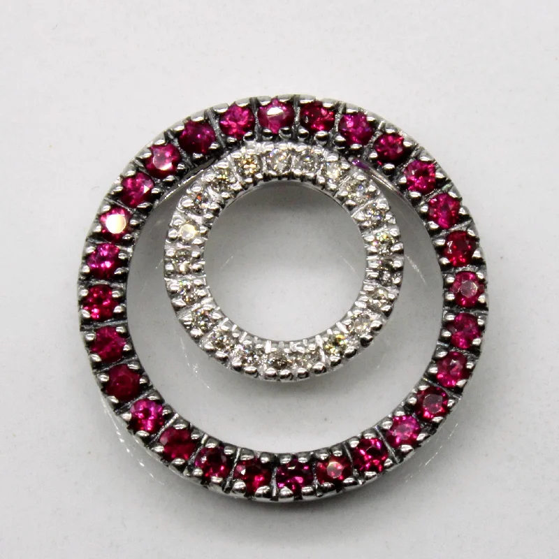 minimal gold ring stack Synthetic Ruby & Diamond Pendant | 0.42ctw, 0.11ctw |