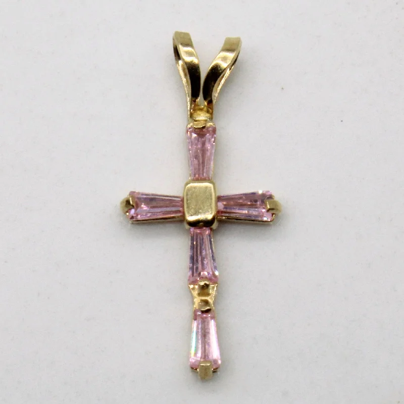 vintage-inspired pearl brooch Synthetic Spinel Cross Pendant | 0.10ctw |