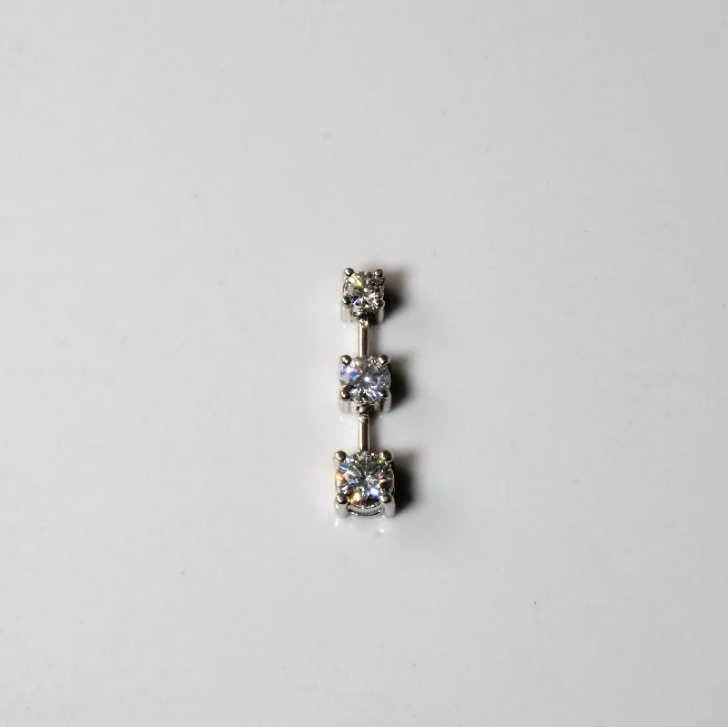 sleek black titanium ring Three Stone Diamond Pendant | 0.45ctw |