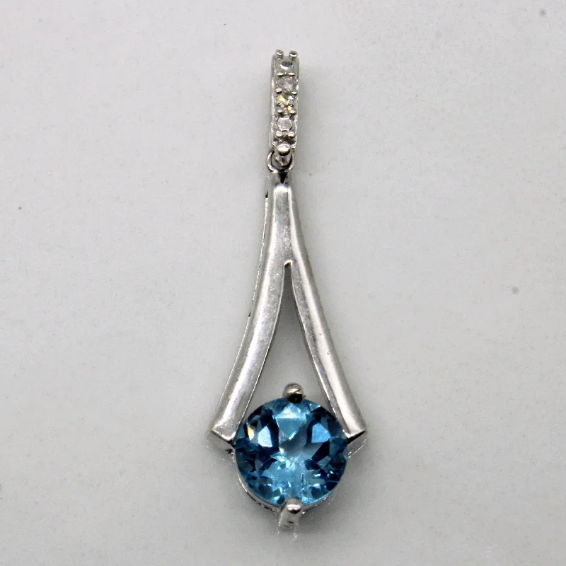 dainty gold anchor bracelet Topaz & Diamond Pendant | 0.88ct, 0.01ctw |
