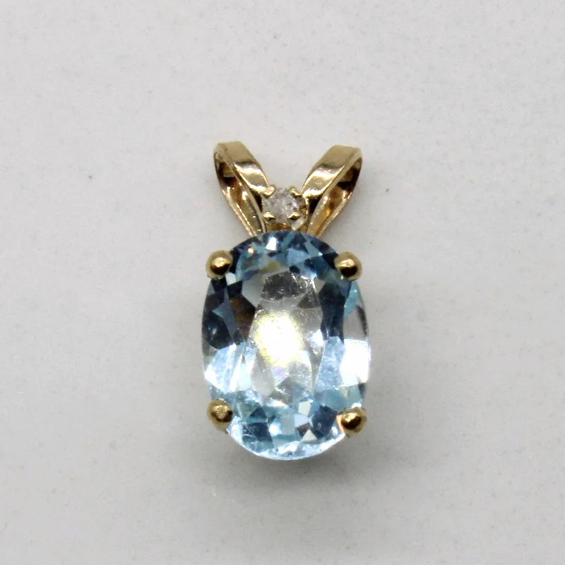 classic diamond hoop earrings Topaz & Diamond Pendant | 0.90ct, 0.01ct |