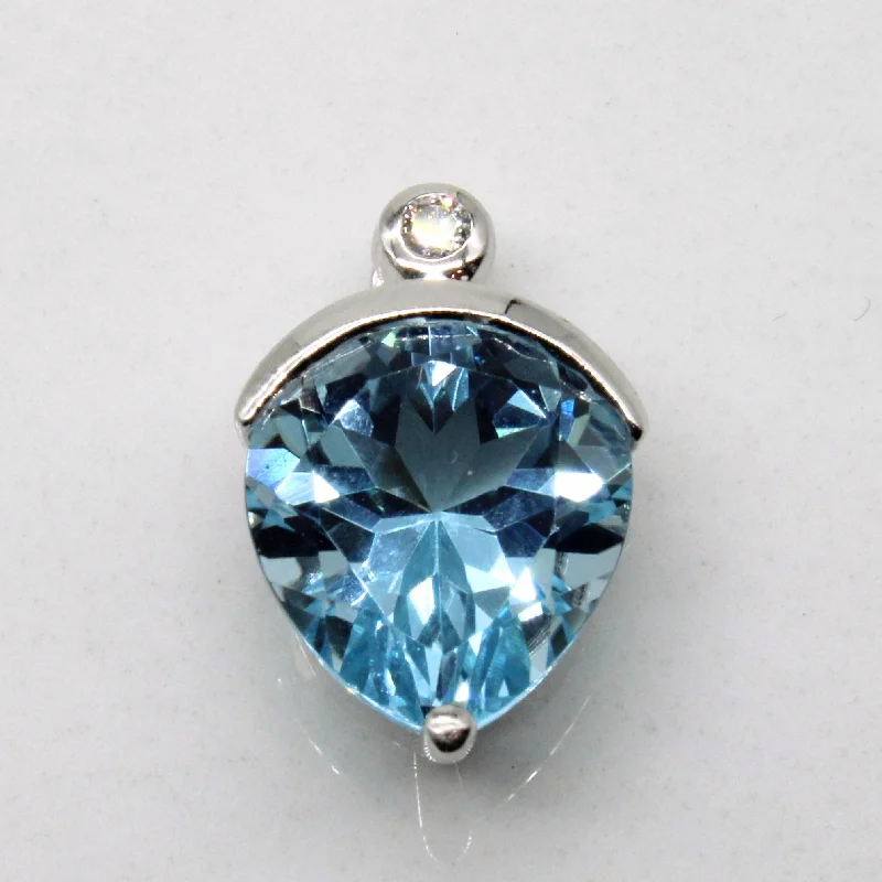 minimalist rose gold stacking rings Topaz & Diamond Pendant | 4.00ct, 0.01ct |