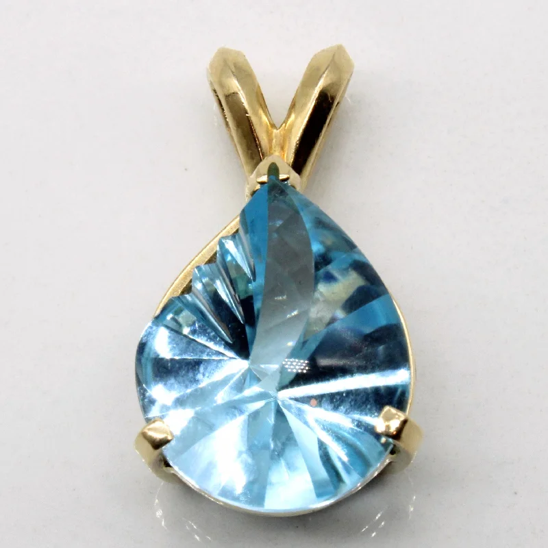 hammered silver wedding band Topaz Pendant | 9.45ct |