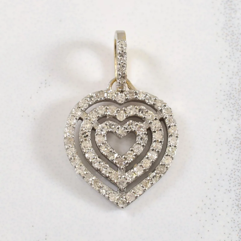 personalized engraved signet ring Triple Diamond Heart Pendant | 0.24ctw |
