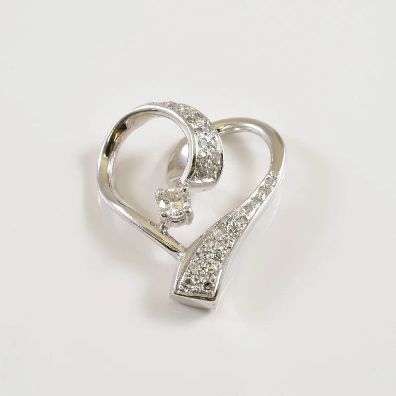 handmade wooden bead necklace Twisted Diamond Heart Pendant | 0.39ctw |